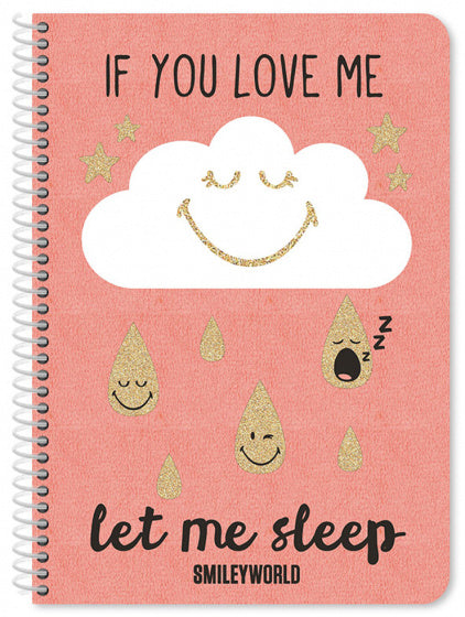 notitieboek Smiley 30 x 20 cm papier roze/goud