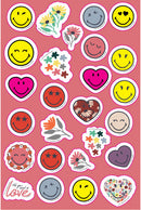 stickervel junior papier geel/roze/blauw 5 stuks