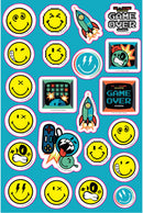 stickervel junior papier geel/roze/blauw 5 stuks