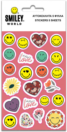stickervel junior papier geel/roze/blauw 5 stuks