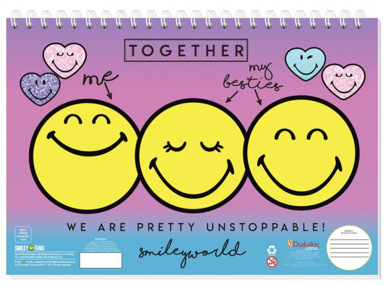 kleurboek junior 33 cm papier roze/blauw 3-delig