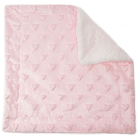 knuffeldoekje hartjes 34 x 34 cm roze
