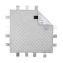 knuffeldoekje met labels grijs 35 cm