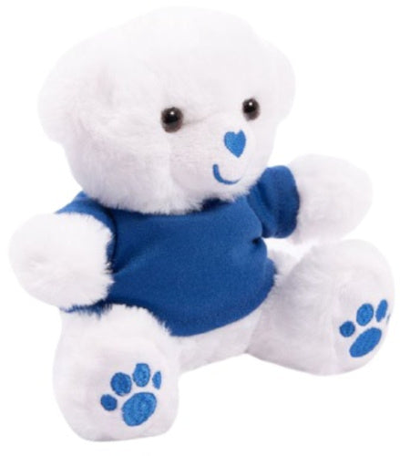 teddybeer junior T-shirt 15 cm polyester wit/blauw