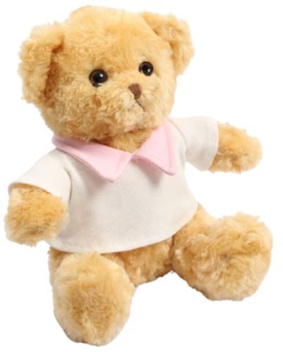 teddybeer junior T-shirt 20 cm polyester bruin/roze