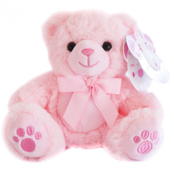 teddybeer meisjes 15 cm pluche/polyester roze