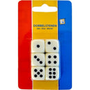 dobbelstenen 16 mm wit 6 stuks