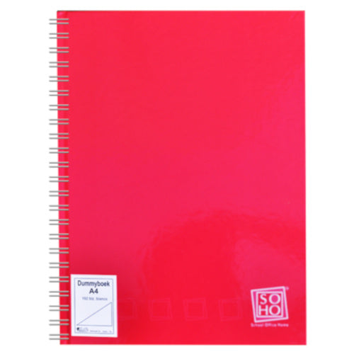 dummyboek met spiraal A4 papier rood