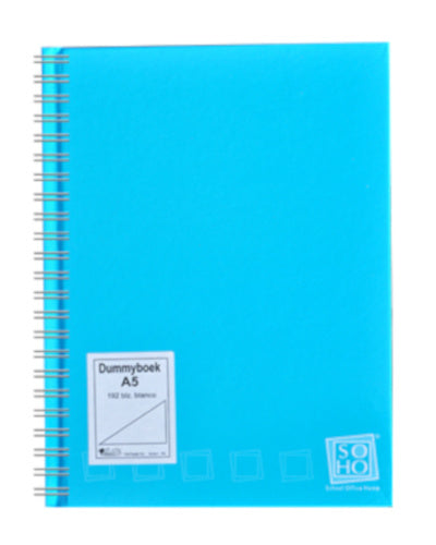 dummyboek met spiraal A5 papier blauw