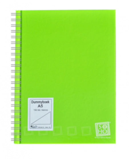 dummyboek met spiraal A5 papier groen