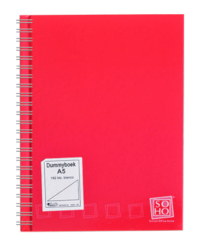 dummyboek met spiraal A5 papier rood