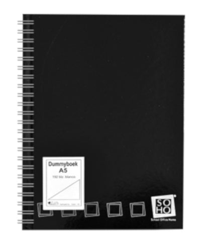 dummyboek met spiraal A5 papier zwart