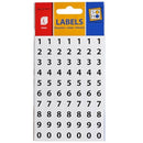 etiketten 0-9 5 mm papier zwart 2 vellen á 70 stuks
