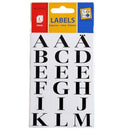 etiketten A-Z 16 mm papier zwart 2 vellen á 18 stuks