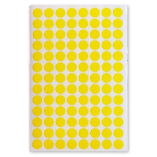 etiketten rond 8 mm papier geel 3 vellen á 104 cm