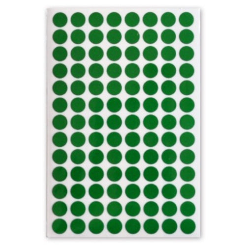 etiketten rond 8 mm papier groen 3 vellen á 104 stuks