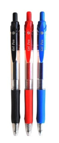 gelpennen 0,7 mm zwart/rood/blauw 3 stuks