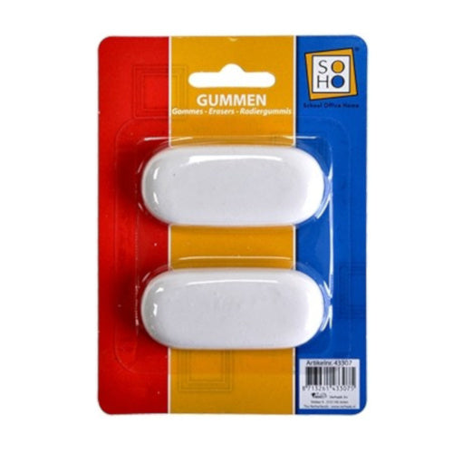 gum ovaal 2,5 x 6 cm rubber wit 2 stuks