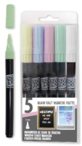 raam krijtmarkers pastel gekleurd junior 1,5 mm 5 stuks