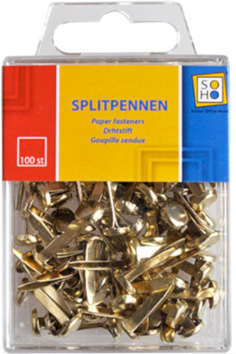 splitspennen 2 cm staal goud 100 stuks