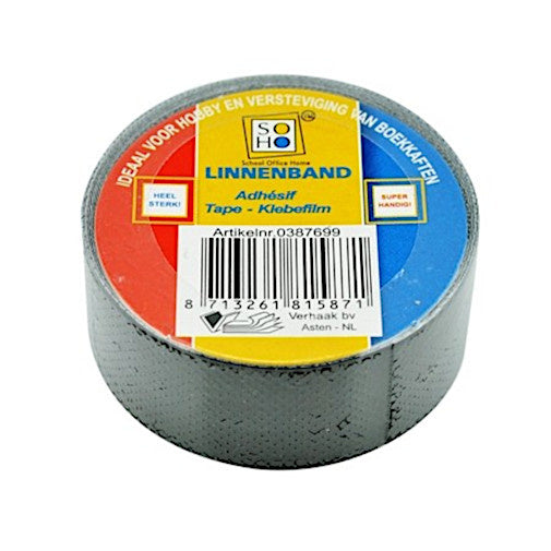 tape linnenband 19 mm zwart 3 meter