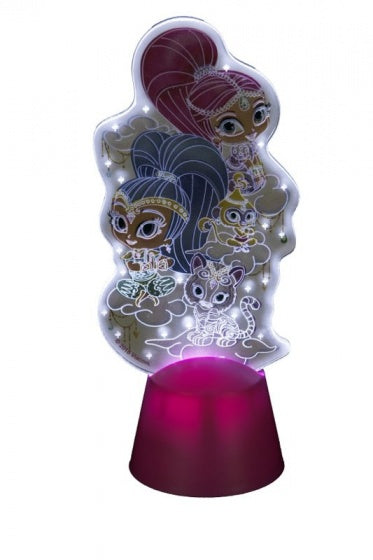 acryllampje Shimmer en Shine 13 cm roze