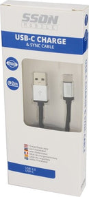 oplaadkabel USB-C 200 cm zwart