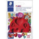 Fimo duwvorm harten 7 cm rood