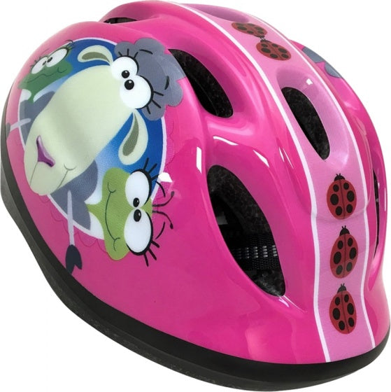 fietshelm Animals meisjes roze maat 50/56 cm