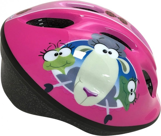 fietshelm Animals meisjes roze maat 50/56 cm