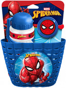 fietsaccessoireset Marvel Spider-Man junior blauw 3-delig