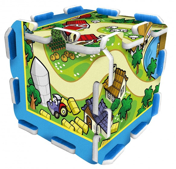 vloerpuzzel Track junior groen/blauw 9-delig