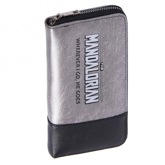 portemonnee Yoda 19 x 10 cm polyurethaan zilver