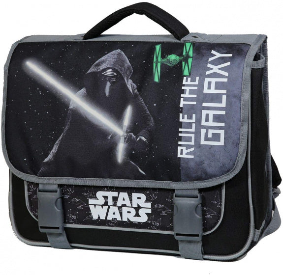 schooltas 38 x 14 x 34 cm polyester zwart/grijs