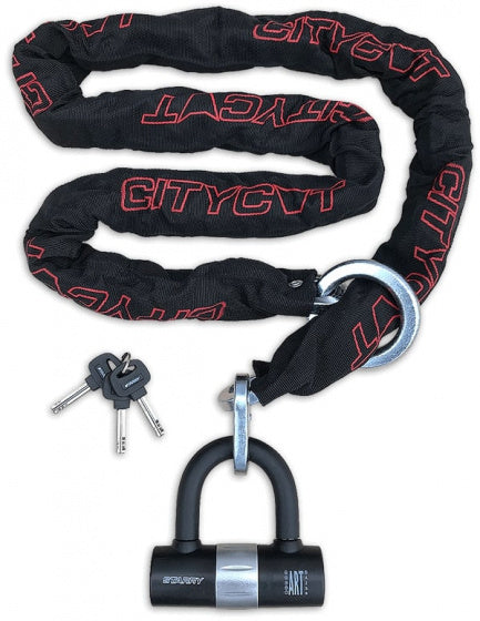 kettingslot Citycat ART-4 staal 180 cm zwart
