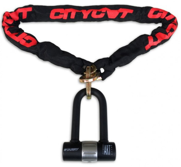 Kettingslot Citycat met nylon hoes 1200 x 10 mm zwart