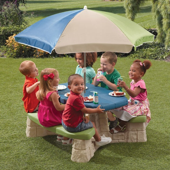 picknicktafel Playful Picnic met parasol 183 cm