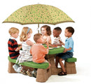 picknicktafel Playful Picnic met parasol 183 cm groen