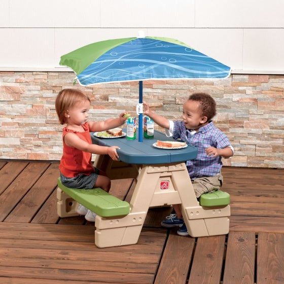 picknicktafel Playful Picnic met parasol 94 cm
