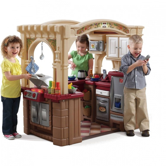 Speelgoedkeuken open keuken en grill 119 cm bruin