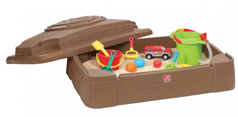 zandbak met deksel 106,7 x 27,9 x 71,1 cm bruin