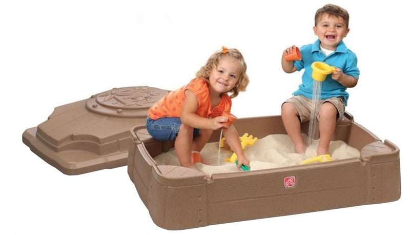 zandbak met deksel 106,7 x 27,9 x 71,1 cm bruin
