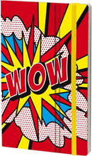 notitieboek elastiek Pop Wow 21 x 13 cm rood/geel