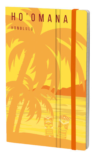notitieboek Honolulu 13 x 21 cm papier geel