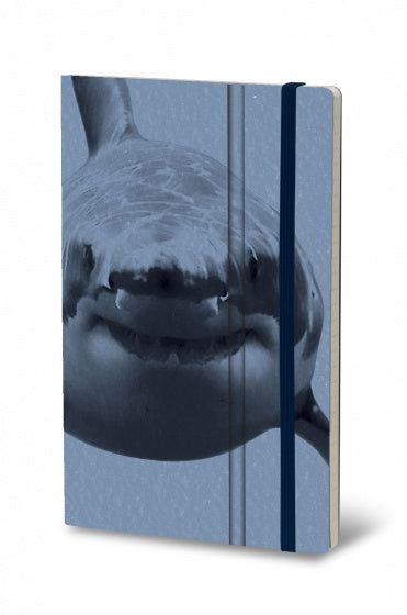 notitieboek Wild Pearl Shark 13 x 21 cm papier blauw
