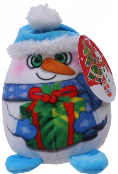 knuffel Christmas sneeuwpop 14 cm pluche wit