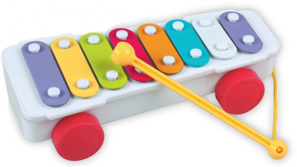 xylofoon met wielen 28 cm multicolor