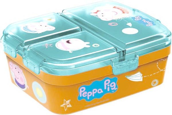 lunchbox Peppa Pig 18,5 x 15 cm polypropyleen oranje/blauw