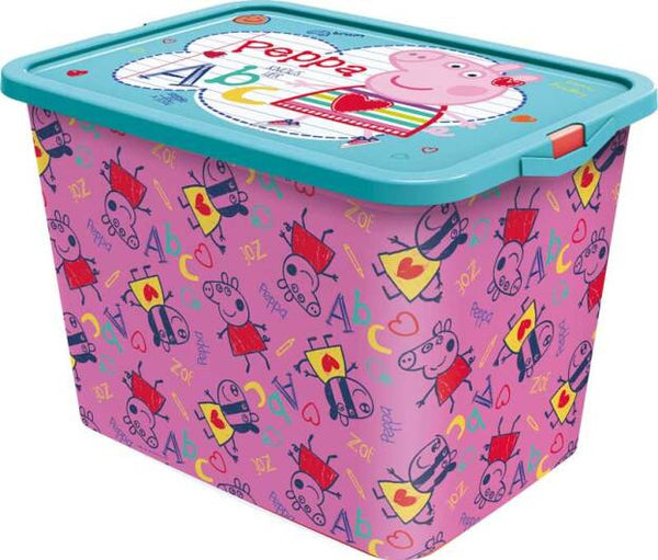 opbergbox Peppa Pig 23 liter roze/blauw