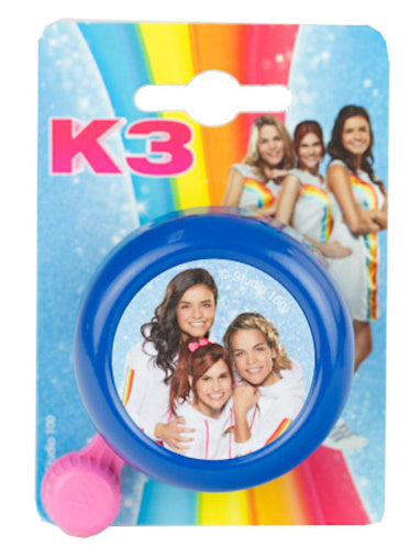fietsbel K3 meisjes staal 55 mm blauw